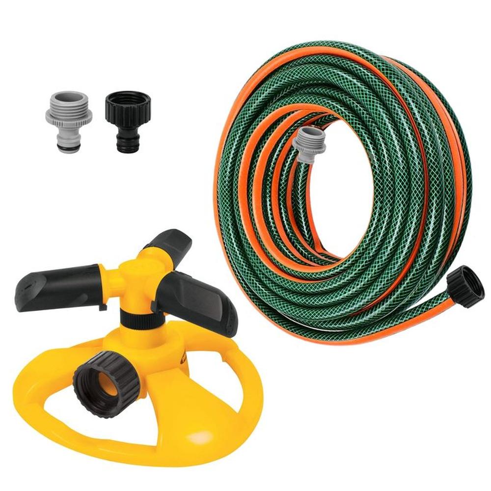 KIT manguera de riego 10 metros, regador aspersor mariposa, TRUPER