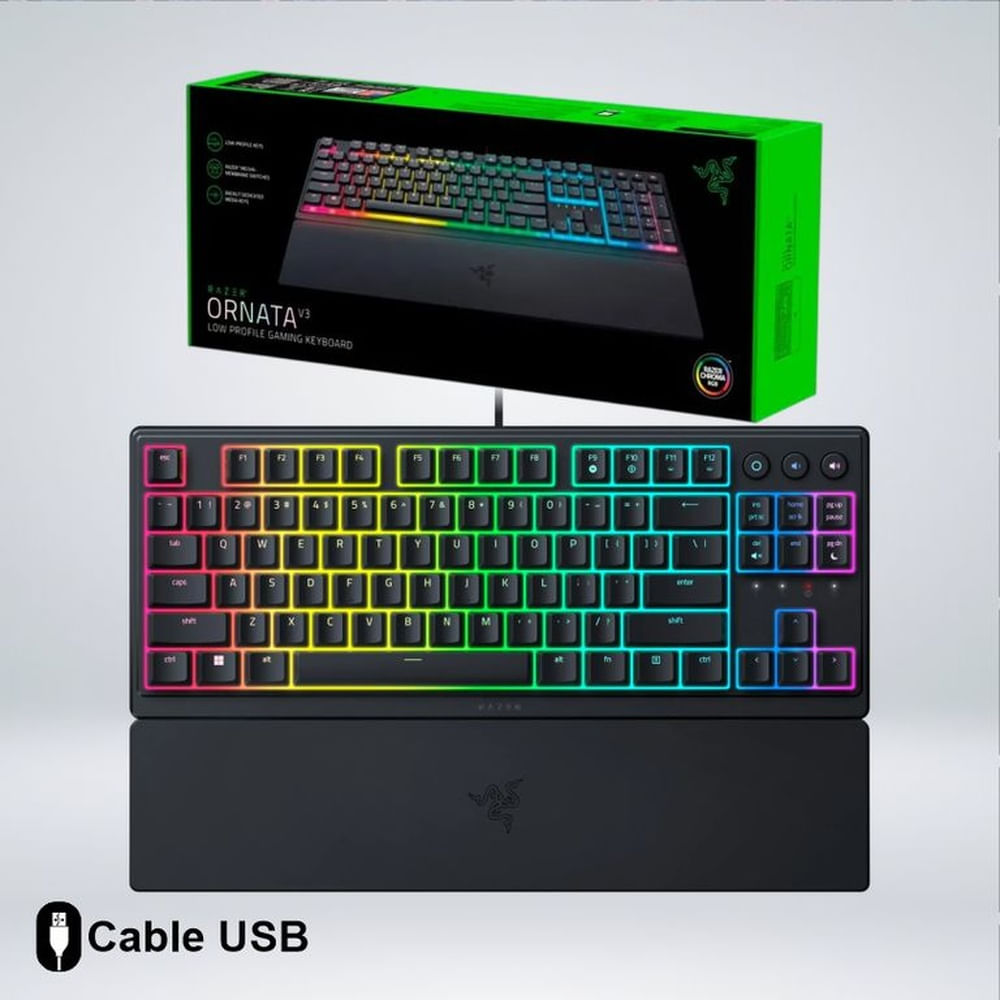 TECLADO GAMER RAZER ORNATA V3 TKL LOW PROFILE RGB