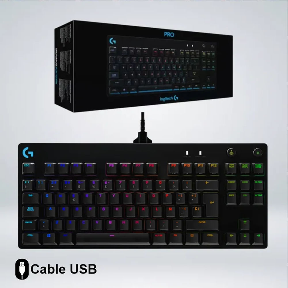 TECLADO GAMER LOGITECH G PRO RGB LIGHTSYNC SWICTH GX BLUE