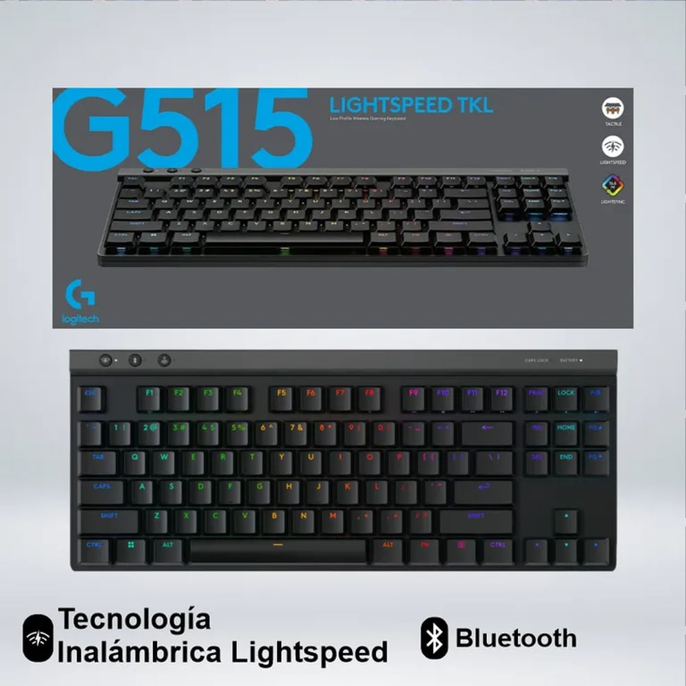 TECLADO GAMER G515 TKL LIGHTSPEED RGB BLUETOOTH