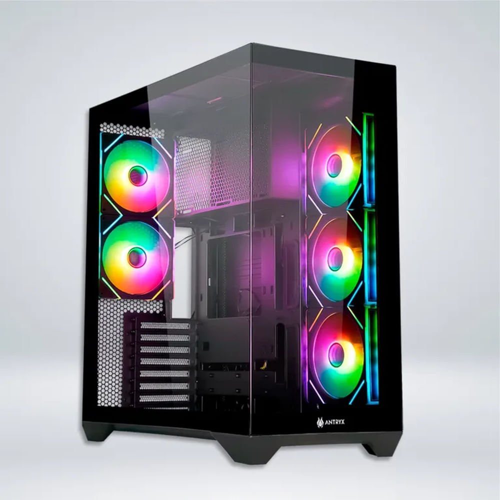 CASE ANTRYX FX 970 PRO BLACK, 2 VIDRIO TEMPLADO, ARGB FAN 140MM X5