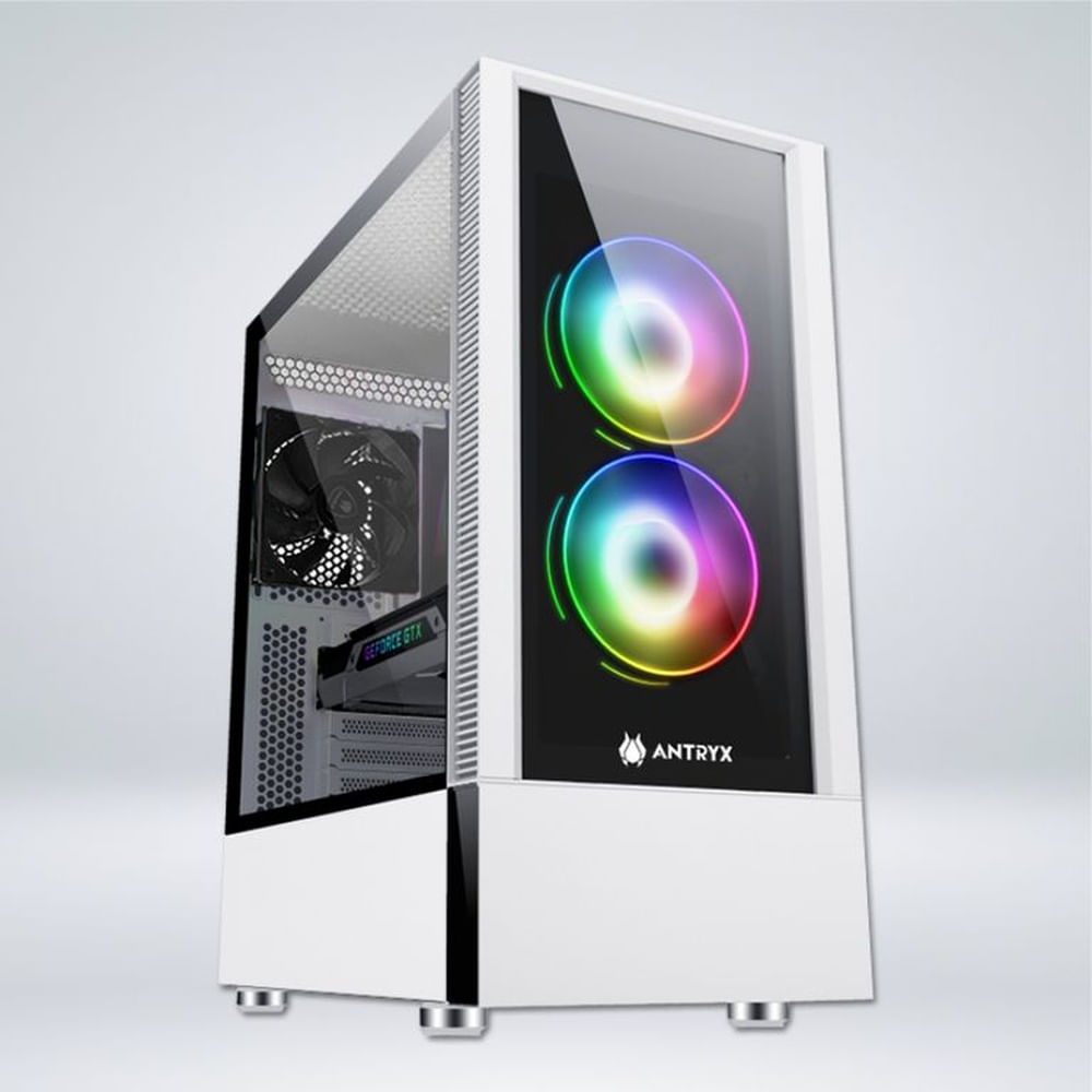 CASE ANTRYX RX 460 WHITE USB3.0, ARGB FAN X2, VIDRIO TEMPLADO