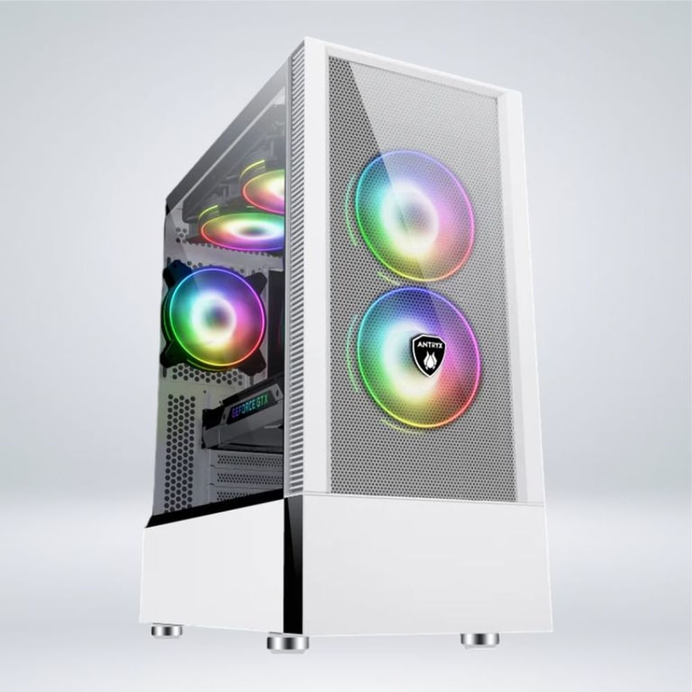 CASE ANTRYX RX 460 MESH WHITE USB3.0, FAN X3, VIDRIO TEMPLADO