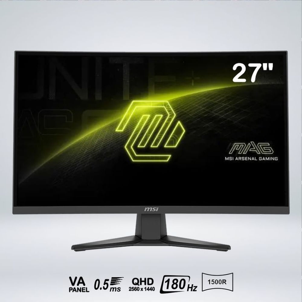 MONITOR GAMER CURVO MAG 275CQF E18 QHD 27 "" VArapid 180hz 0.5ms HDR 1500R