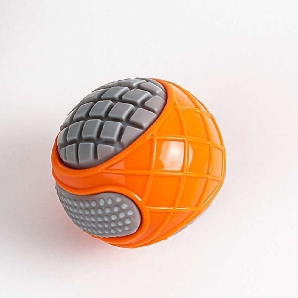 WaffleBall - Pelota de Jebe Masticable para Perros Naranja