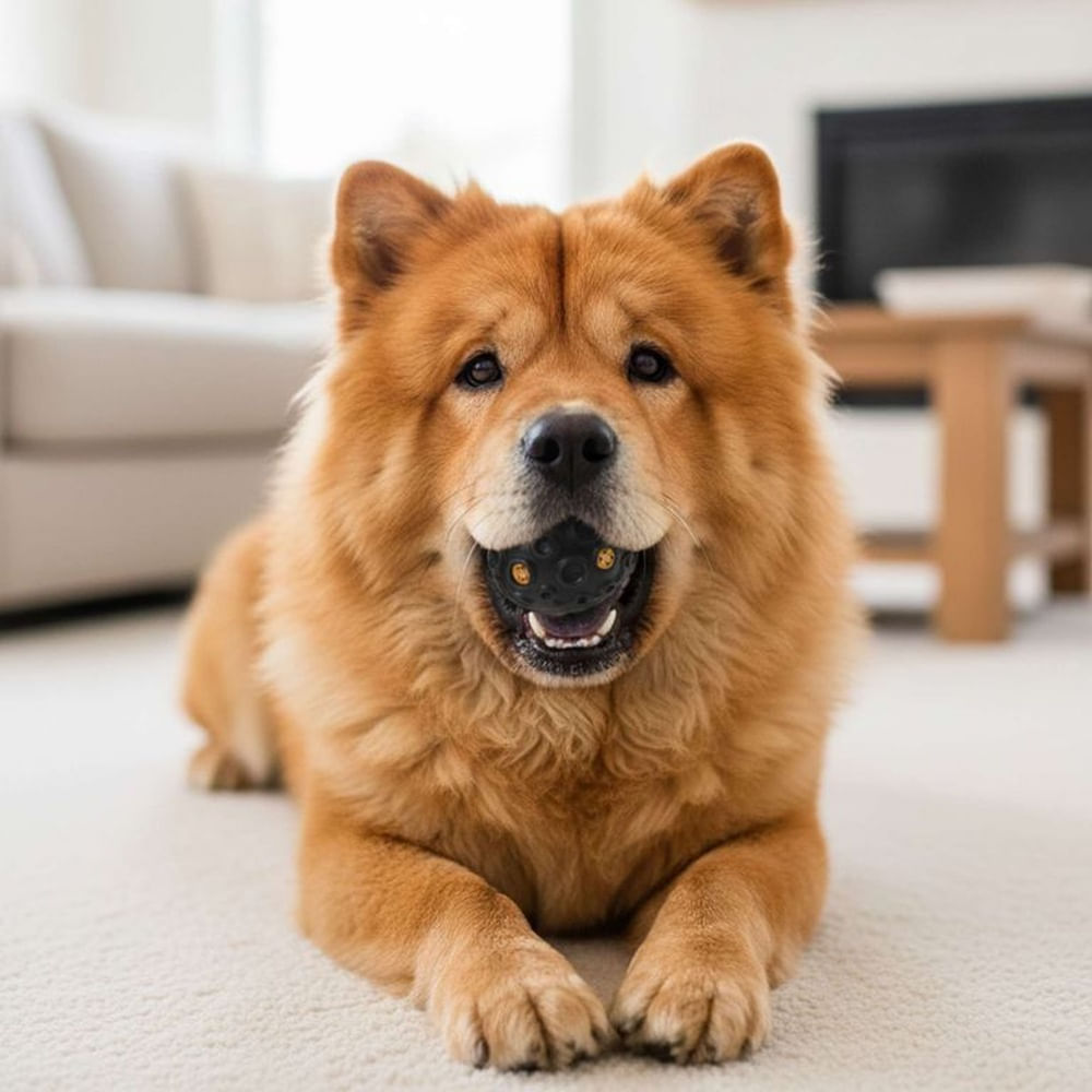 CrazyMoon - Pelota de Goma Texturizada para Perros Negro