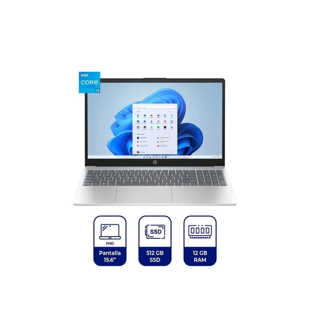Laptop HP 15-FD0006LA 156” HD I7-1355U 12GB 512GB SSD DOS Azul claro