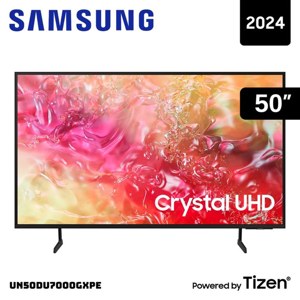 TELEVISOR SAMSUNG 50 SMART TV TIZEN OS 4K CRYSTAL UHD LED - UN50DU7000GXPE