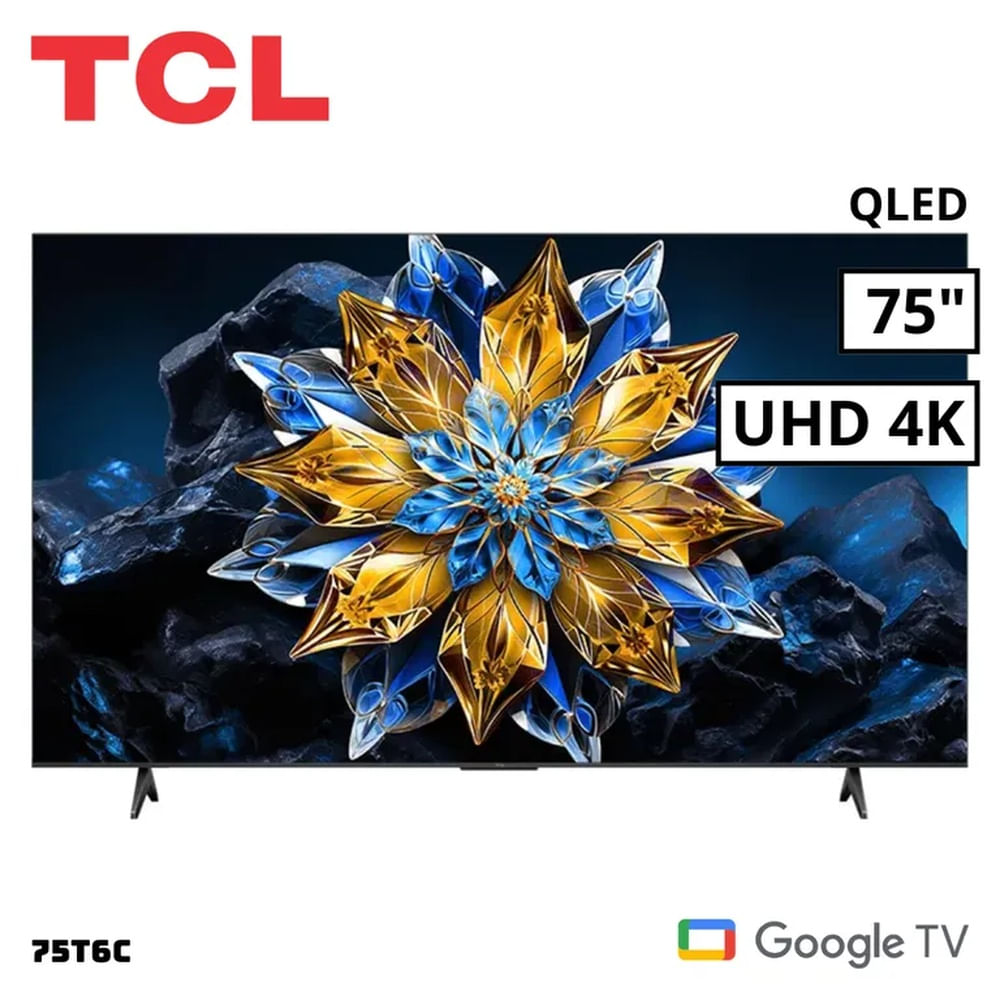 TELEVISOR TCL 75 QLED SMART TV GOOGLE TV 4K UHD - 75T6C