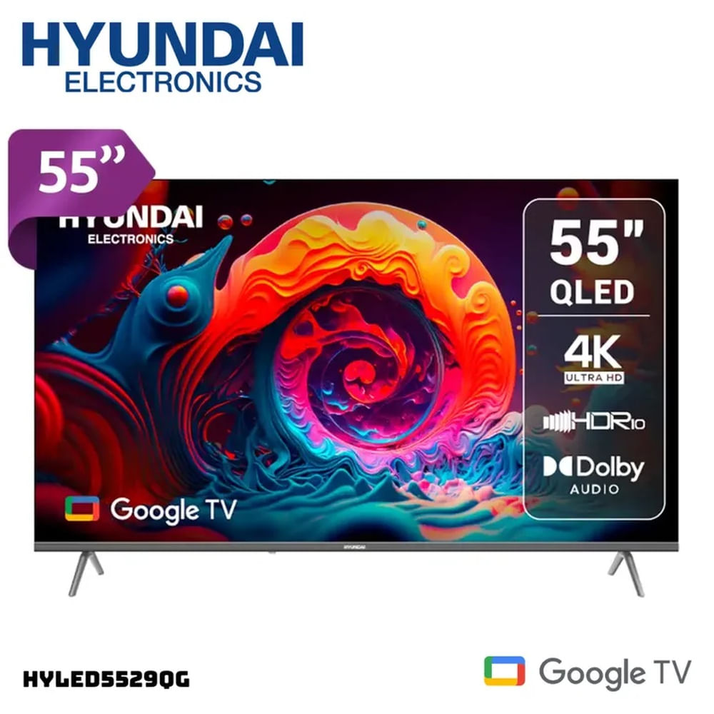TELEVISOR HYUNDAI 55 QLED SMART TV GOOGLE TV 4K UHD - HYLED5529QG