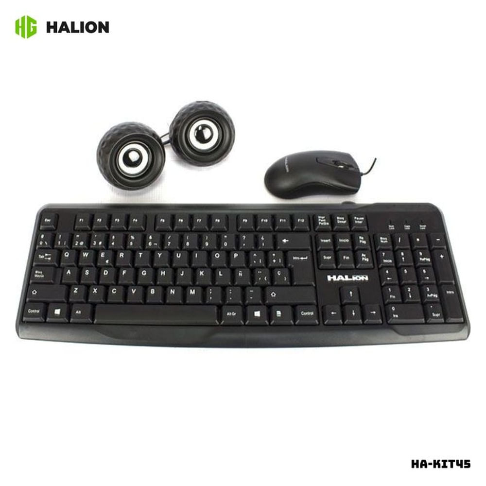 COMBO HALION 3 EN 1 TECLADO MOUSE PARLANTE ALAMBRICOS - HA-KIT45