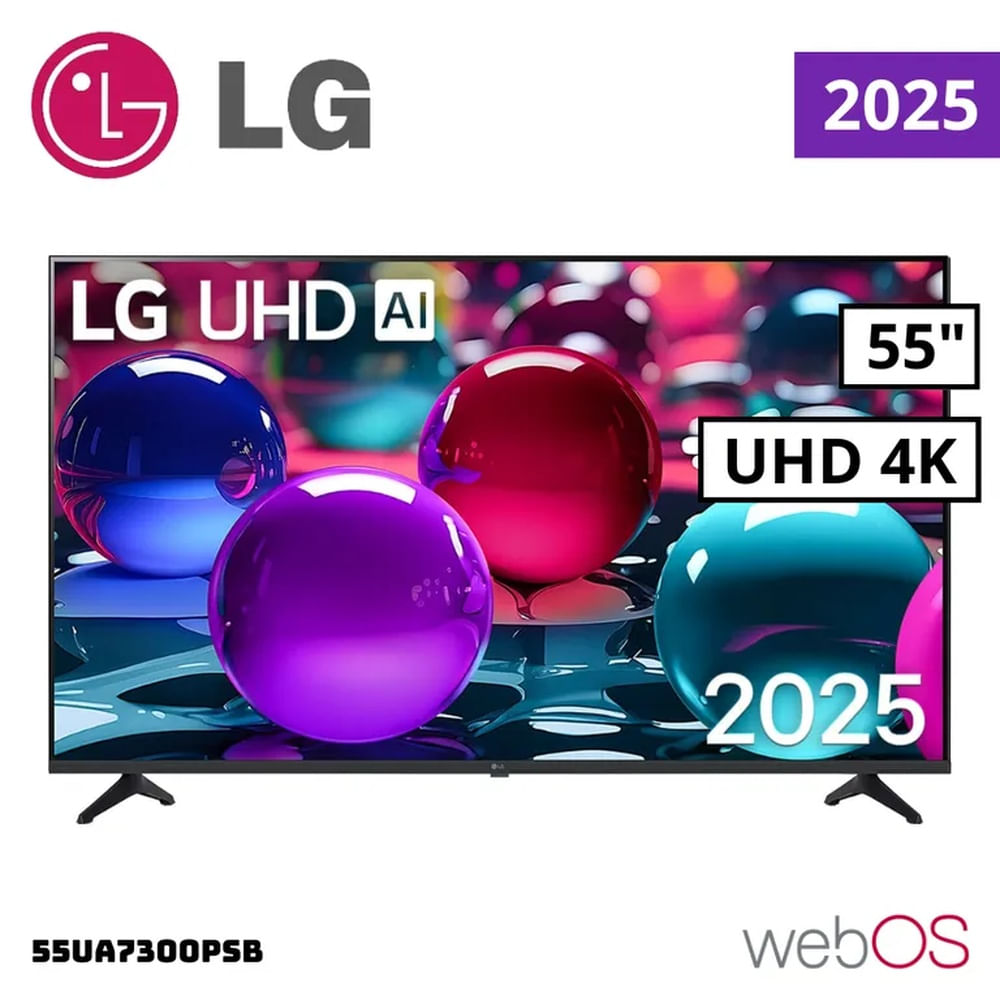 TELEVISOR LG 55 SMART TV THINQ AI WEBOS HUB 4K UHD LED 2025 - 55UA7300PSB