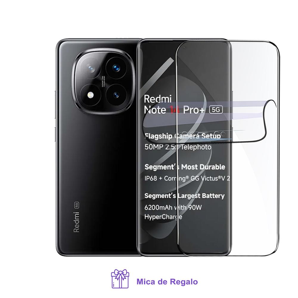 Redmi Note 14 Pro Plus 5G 8Gb Ram 256Gb Rom Black con Mica Hidrogel