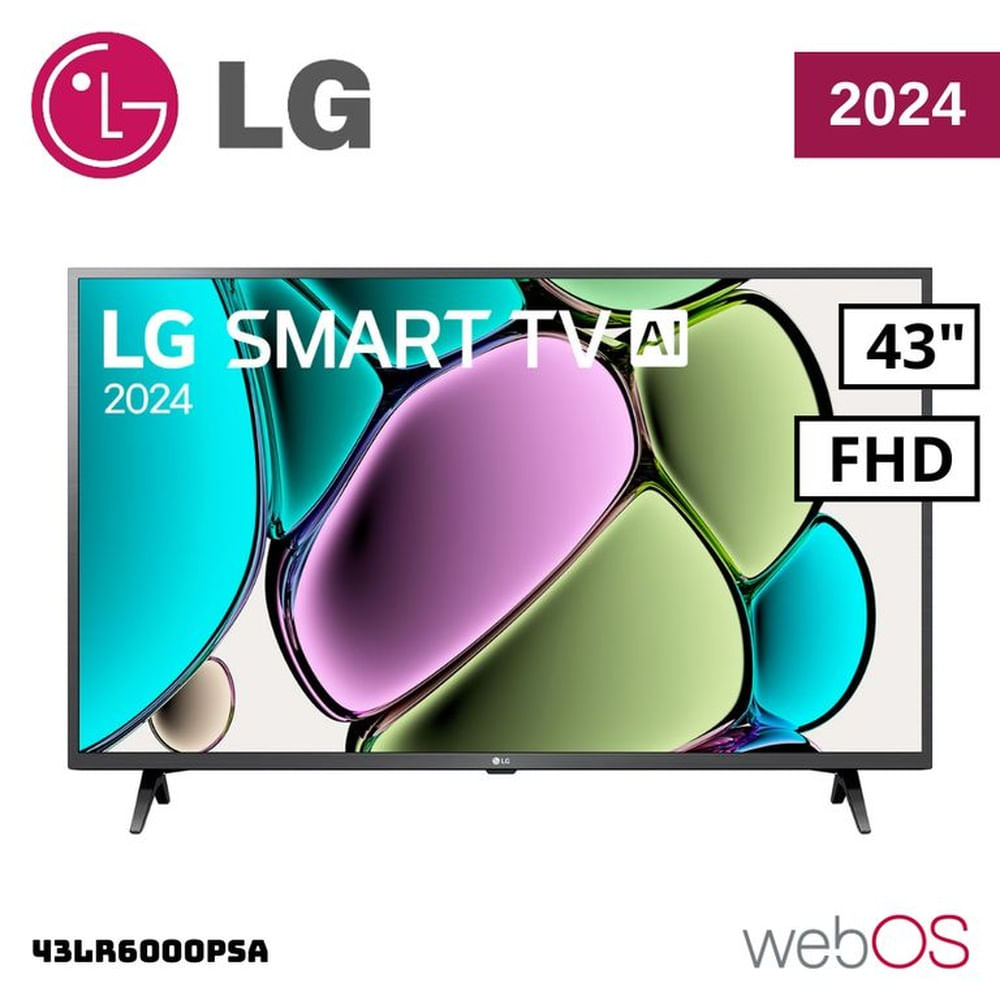 TELEVISOR LG 43 SMART TV THINQ AI WEBOS HUB FHD LED 2024 - 43LR6000PSA