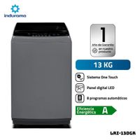 LAVADORA INDURAMA ANTIENRREDO 13 KG CARGA SUPERIOR GRIS - LRI-13DGR