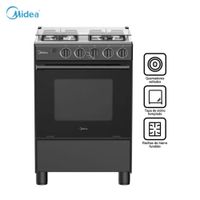 COCINA DE PIE MIDEA A GAS 4 HORNILLAS NEGRO - MGS24FS2LFABBC-PE