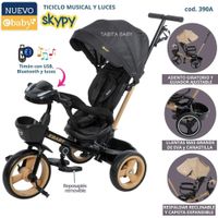 TRICICLO MUSICAL CON LUCES SKYPY NEGRO