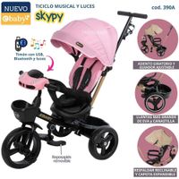 TRICICLO MUSICAL CON LUCES SKYPY ROSADO