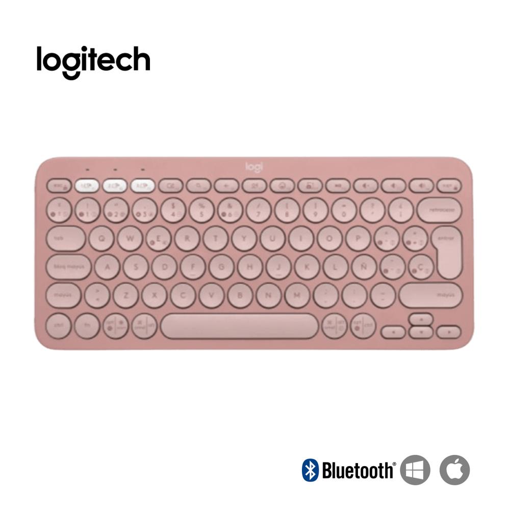 Teclado Logitech Bluetooth Multi. Pebble Keys 2 K380s Rosado