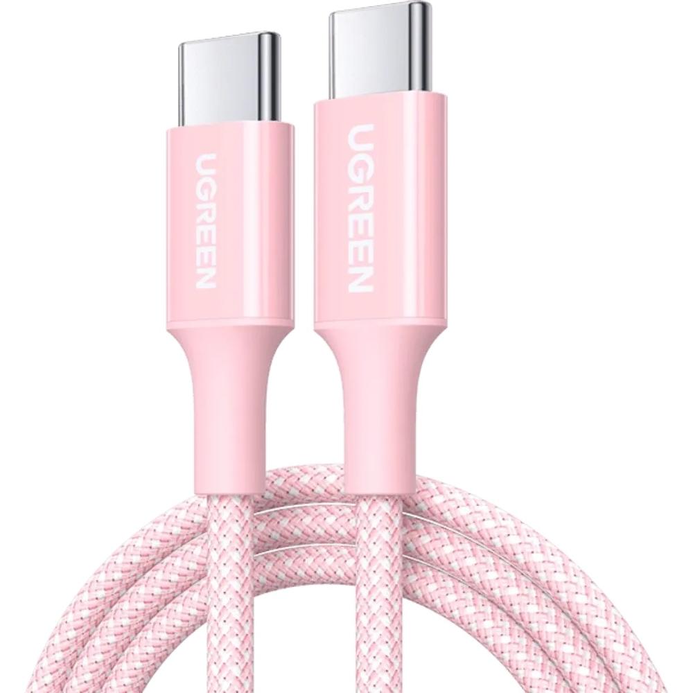 Cable USB-C Ugreen L501 60W 3A 1m Fast Charging Nylon Braided Rosa - 35441