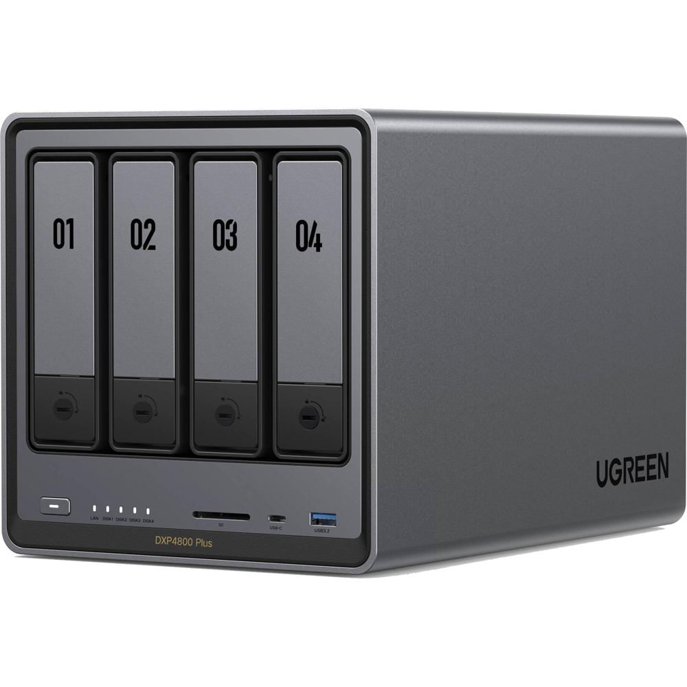 UGREEN NASync DXP4800 Plus 4-Bay NAS 1x 10 GbE Enclosure 2.5GbE 2x M.2 NVMe HDMI 4K - 35260