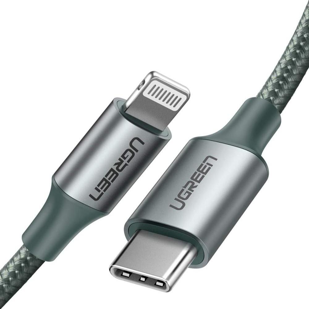 Cable USB-C a Lightning Aluminio Trenzado 1m Verde UGREEN US304 80564