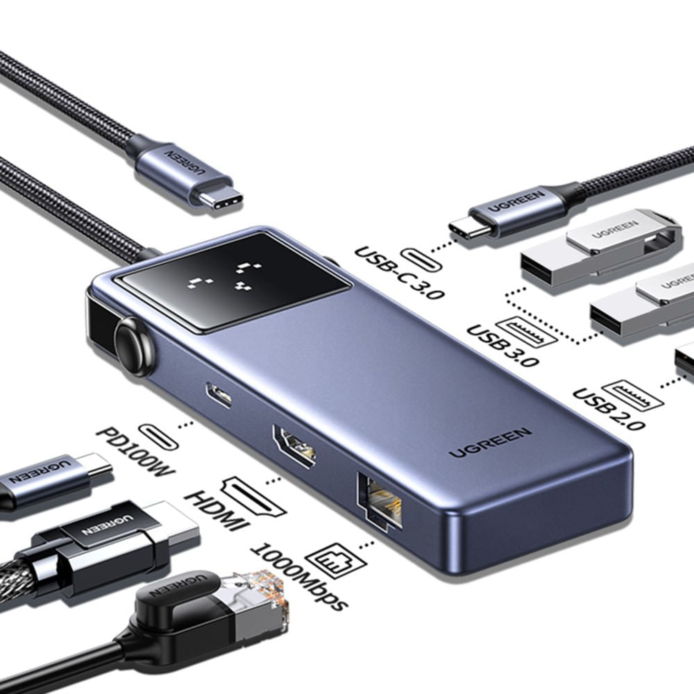 UGREEN Hub USB-C 6 en 1 con HDMI 4K 60Hz y Puertos USB-A/C CM888 45155