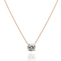 Collar Minimalista Cristal Brillante Oro Rosa