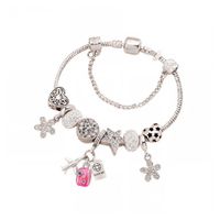 Pulsera Charms de Viaje Estilo Europeo Plateada