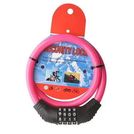 Cadena de Alambre de Acero para Bicicleta y Casco de Motocicleta 60 Cm Rosado