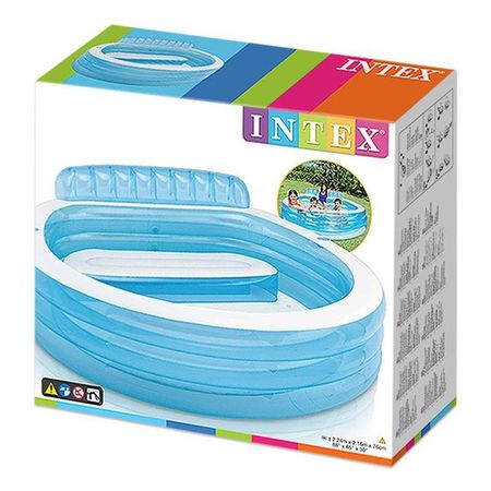 Intex - Piscina inflable con asiento 229x 218x79 cm
