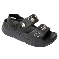 Sandalias Mujer Playera Plataforma Mickey Mouse Negro