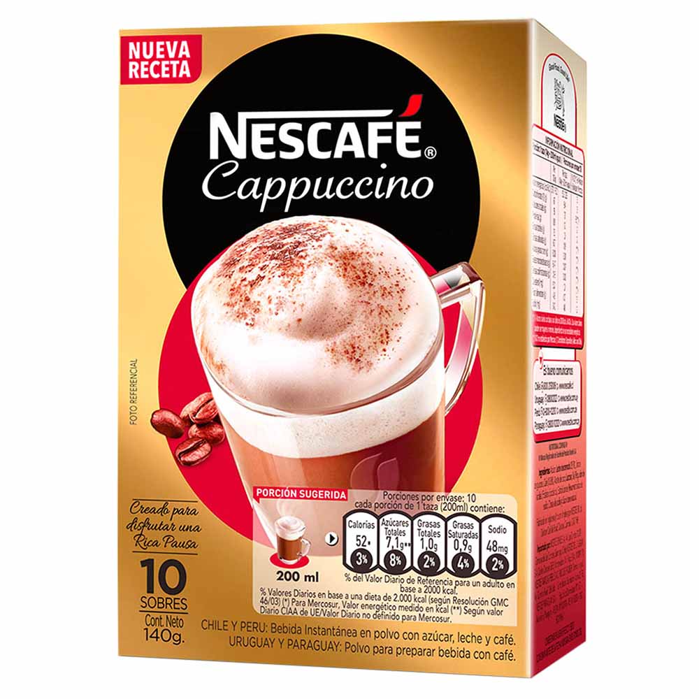 Café en Polvo NESCAFÉ Cappuccino Caja 140g plazaVea