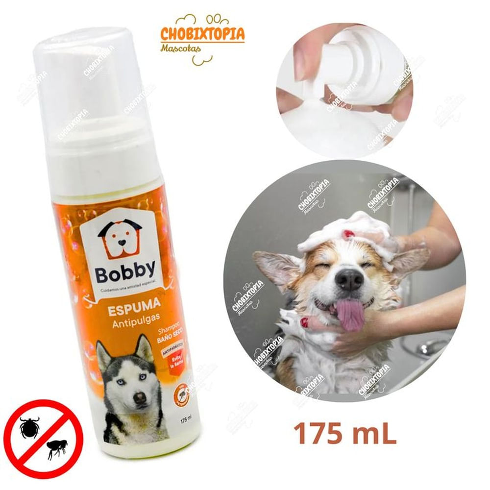 ESPUMA BAÑO EN SECO MASCOTA PERRO ANTIPULGA x 175 mL
