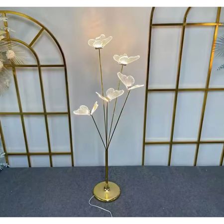 Lámpara De Pie LED Mariposas Acrílico Diseño Lujoso Moderno