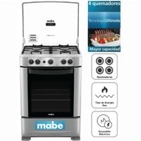 Cocina de Pie a Gas Mabe 4 Hornillas 60 cm CMP6010FG1 Silver