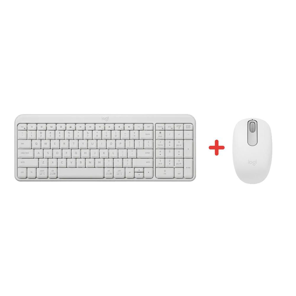 COMBO TECLADO Y MOUSE LOGITECH K250 MOUSE M196 BT INALÁMBRICO BLANCO