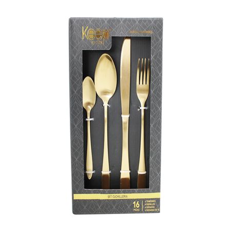 Set cubiertos Gold 16 piezas Keep