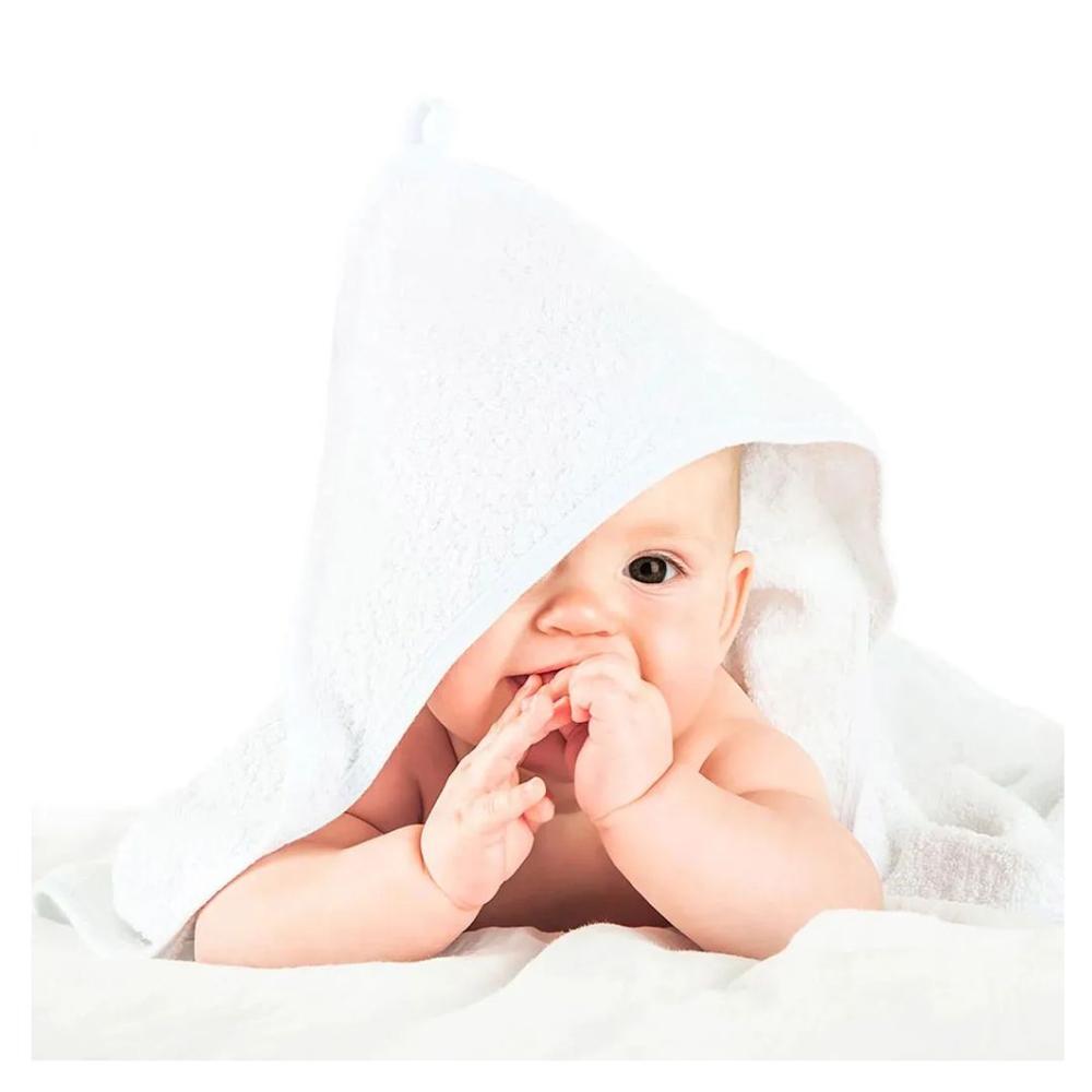 Toalla Con Capucha Con Manopla Y Bebita Para Bebé blanco