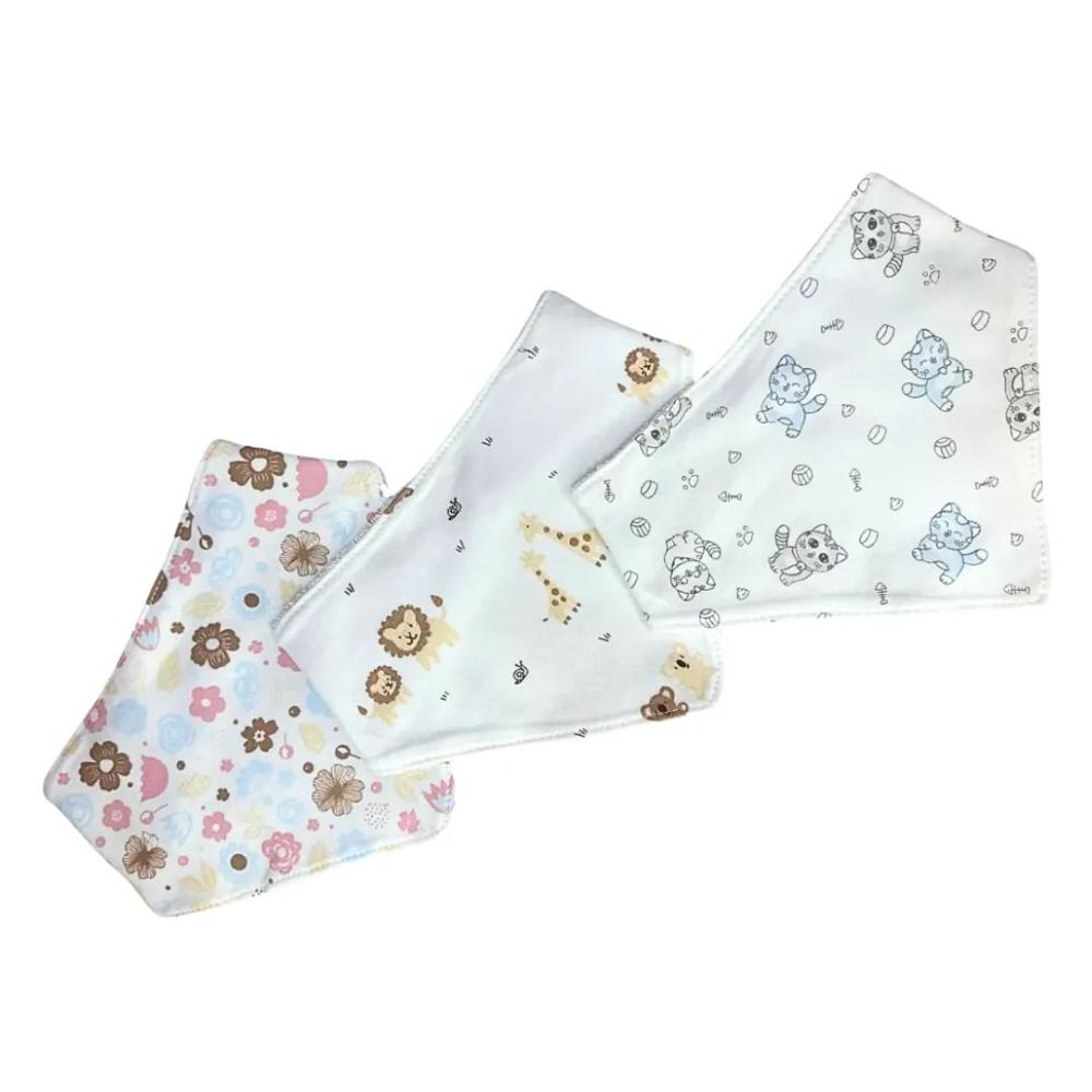 Pack 3 Babero Bandana Para Bebé niña