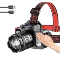 Linterna de Cabeza LED con Sensor 5 Modos Linterna Frontal