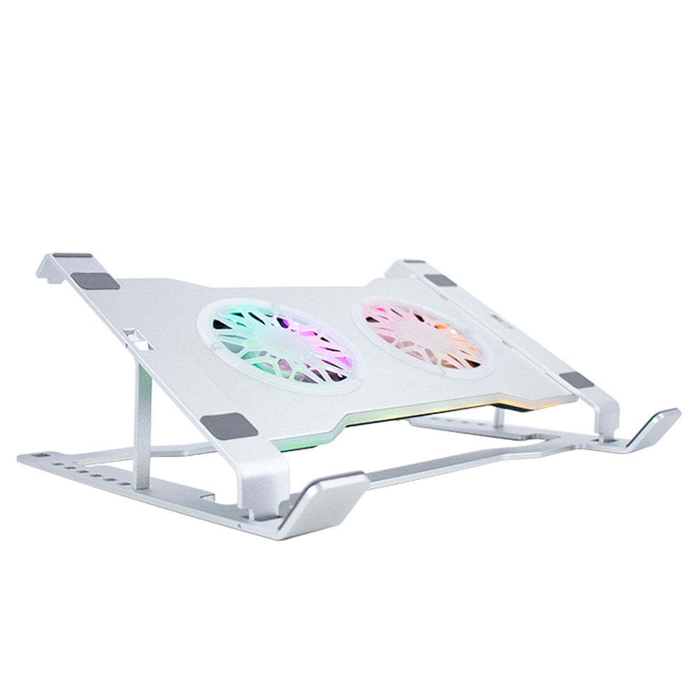 Cooler TEROS TE-7135N con dos ventiladores RGB para laptops hasta 17 pulgadas