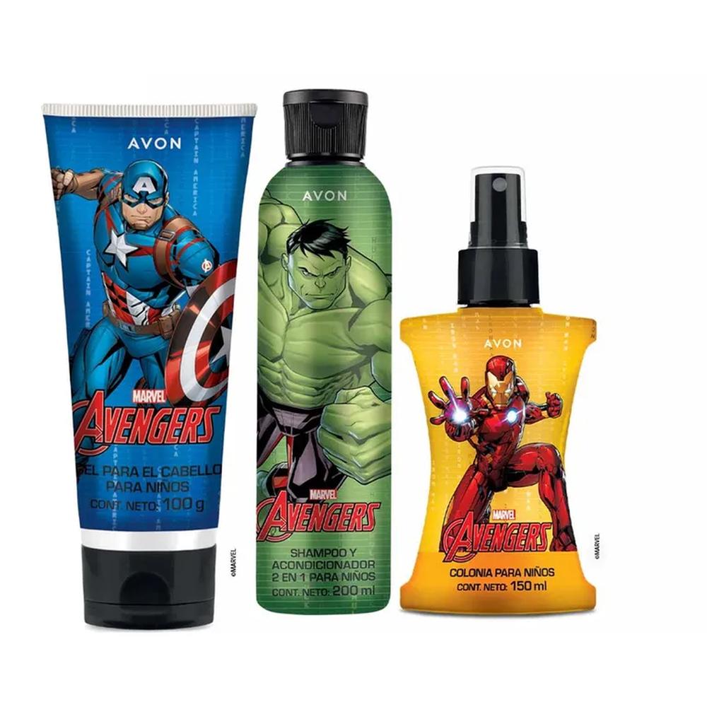 Avengers de Marvel Kit x3 Colonia + Shampoo + Gel Cabello