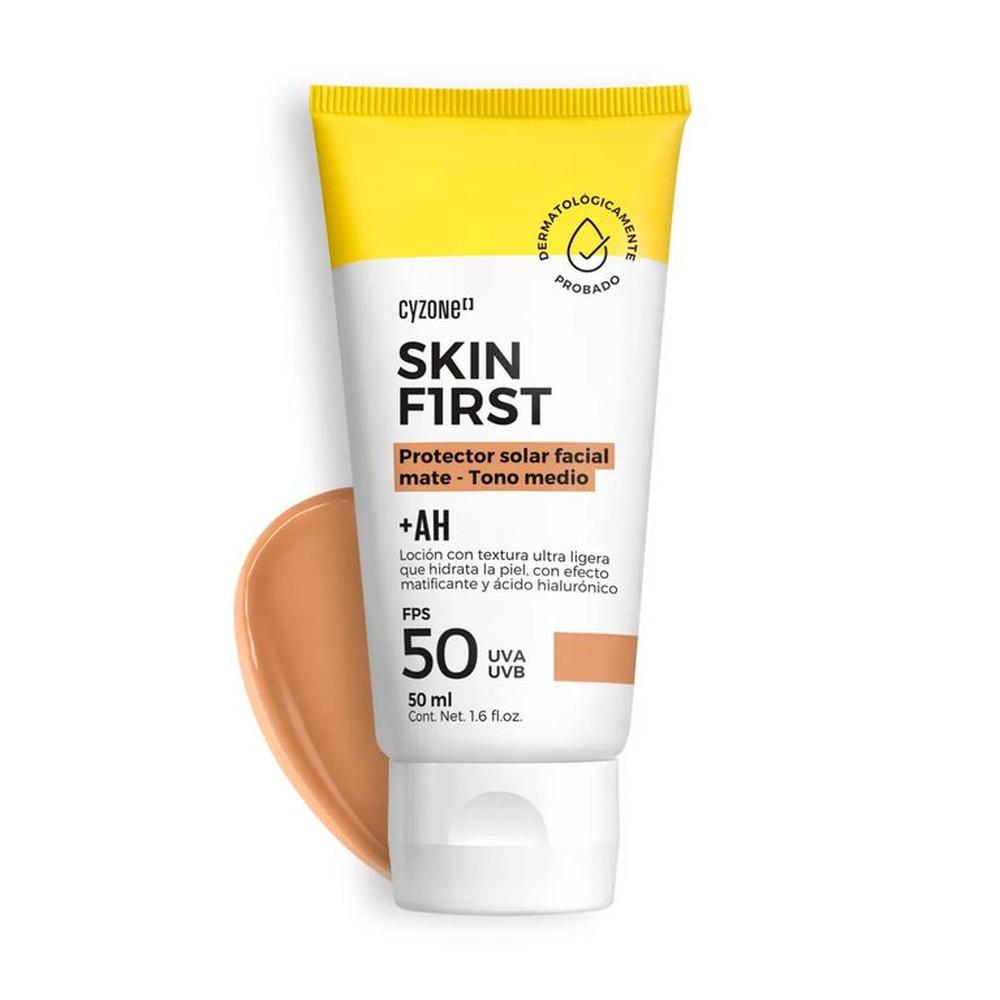 Bloqueador Facial con color MEDIO Skin First