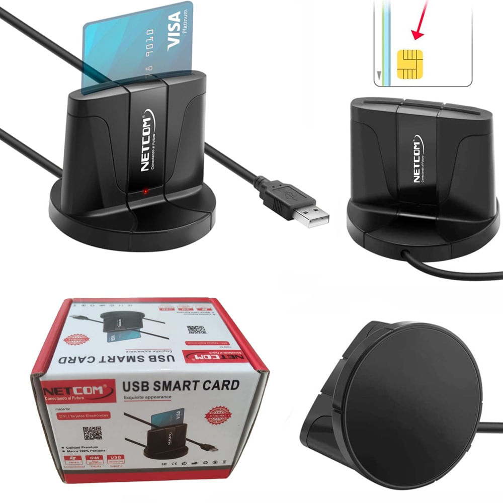 Lector de DNI Electrónico Smart Card NETCOM USB 2.0