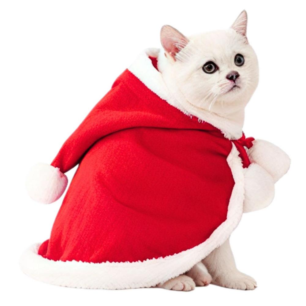 CAPA con Capucha y Lazo ajustable para Navidad para Mascotas Talla S