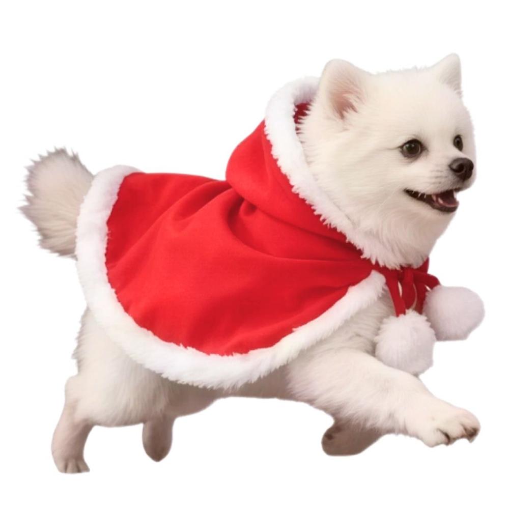 CAPA con Capucha y Lazo ajustable para Navidad para Mascotas Talla L