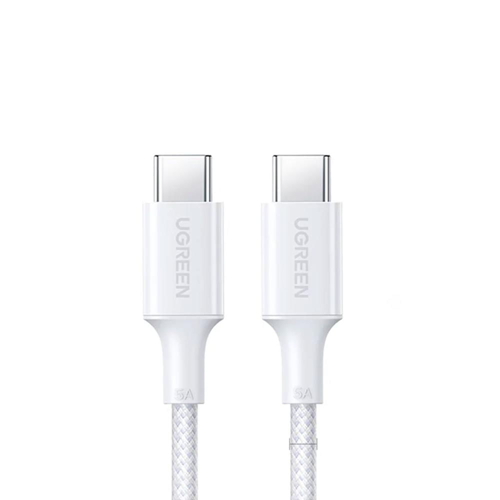 Cable Ugreen USB-C a USB-C PD Fast Charging Trenzado 2M 100W Blanco L502 35221