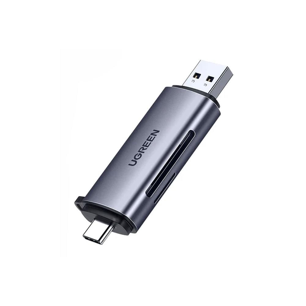 Lector de Tarjetas Ugreen 2 en 1 USB-C & USB 3.0 SD/TF CM185 50706 Gris