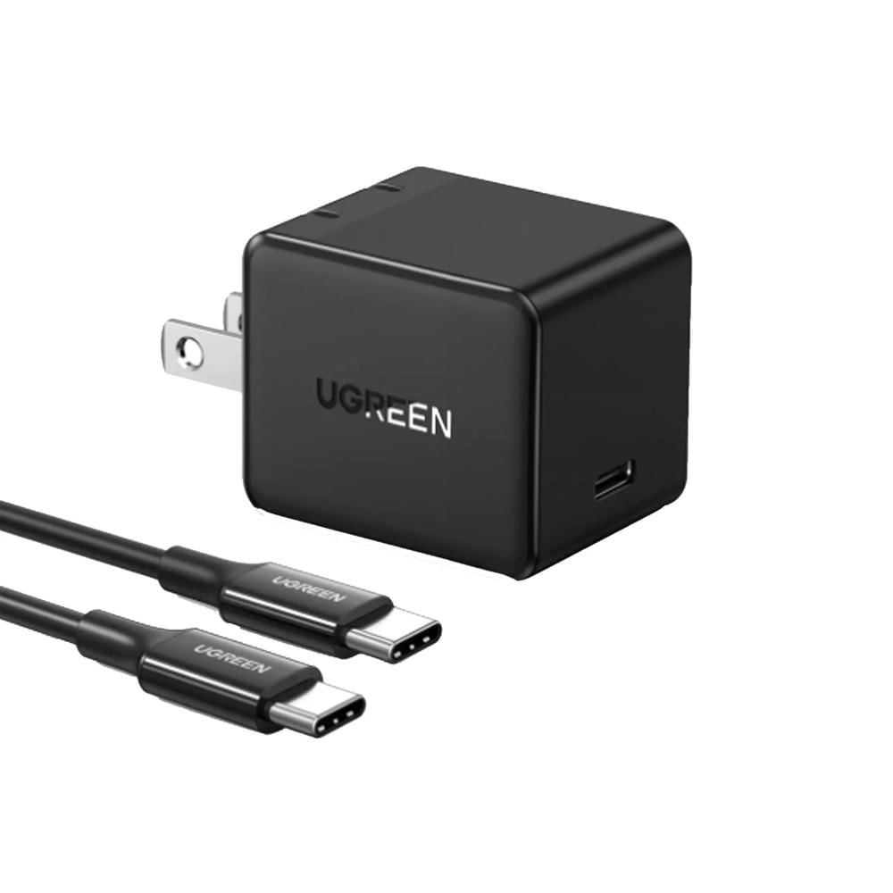 Cargador Ugreen Carga Rapida + Cable USB-C 25W Negro 50576